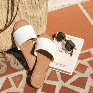 Lulus Addison White Slide Sandals - Size 5.5
